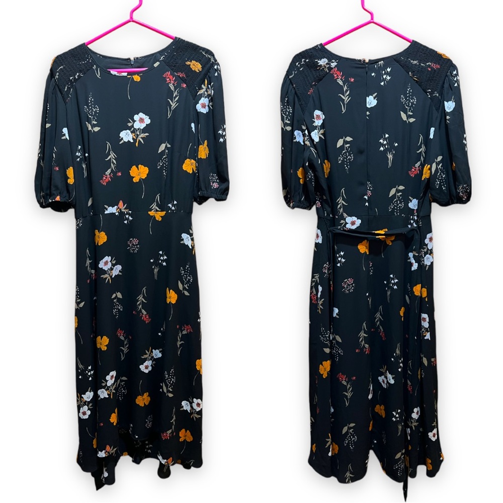 Donna Morgan Smocked Shoulder Midi Dress | 14